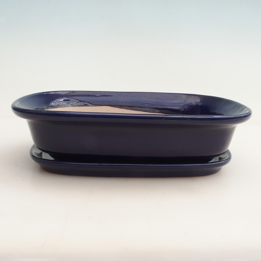 Bol Bonsaï + soucoupe H25 - 23 x 17 x 5,5 cm - bleu