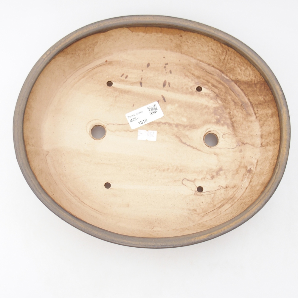 Bol à bonsaï en céramique 28 x 24,5 x 6 cm, brun