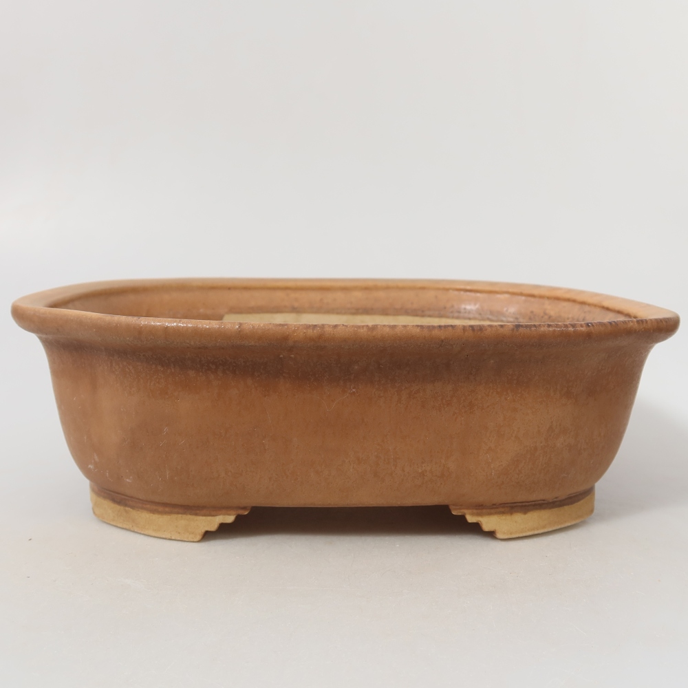 Pot à bonsaï en céramique 25 x 21,5 x 7,5 cm, couleur rose