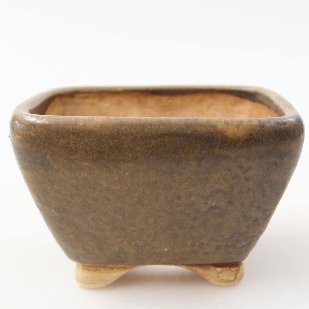 Bol à bonsaï en céramique 6 x 6 x 4 cm, brun