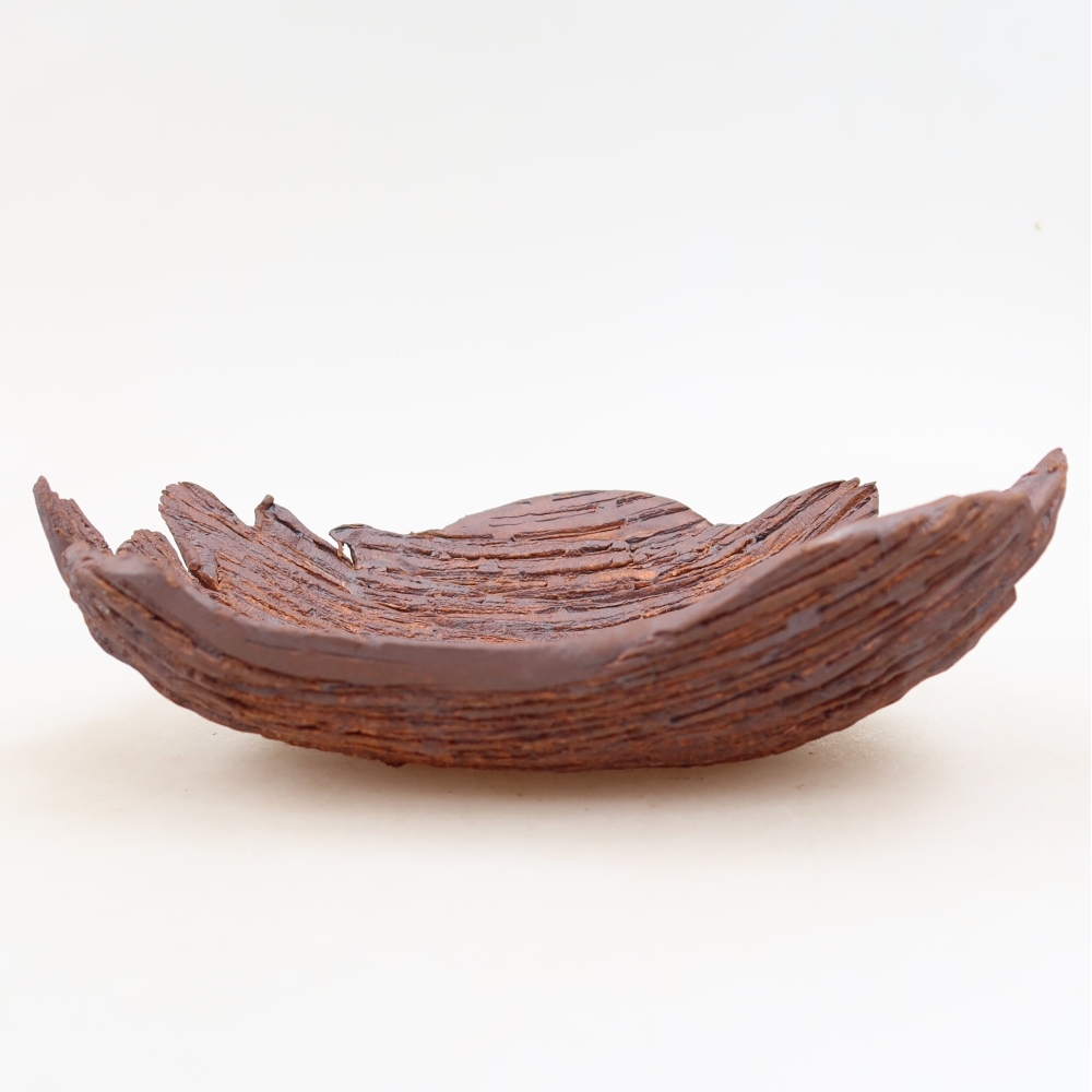 Coquille en céramique  20 x 15,5 x 6 cm, couleur marron