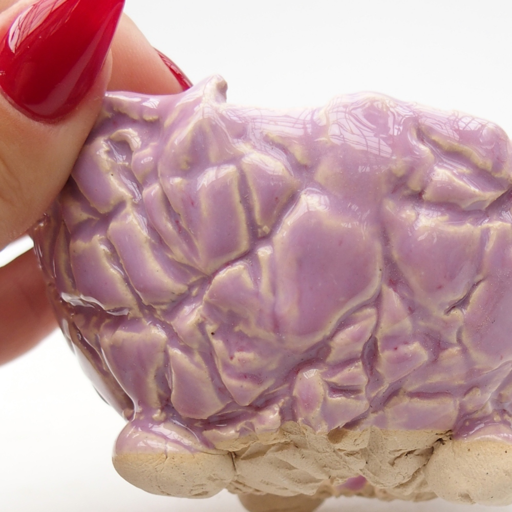 Coquille en céramique 9 x 9 x 6 cm , couleur violet