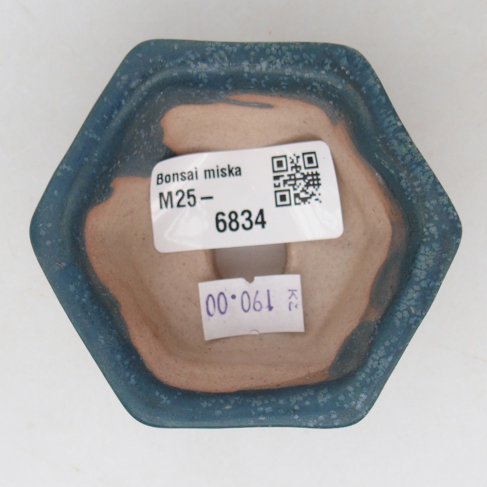Bol à bonsaï en céramique 7,5 x 7 x 4 cm, couleur bleu