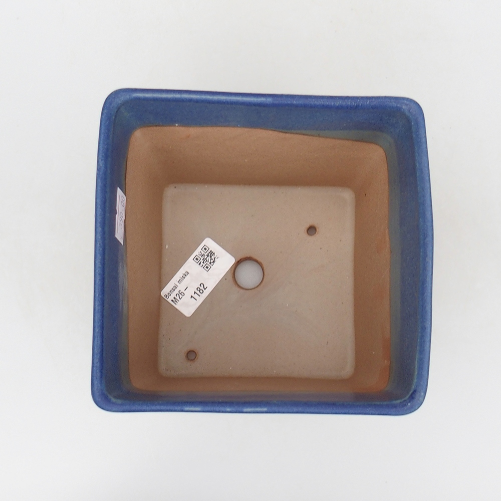 Bol à bonsaï en céramique 13 x 13 x 13 cm, couleur bleu