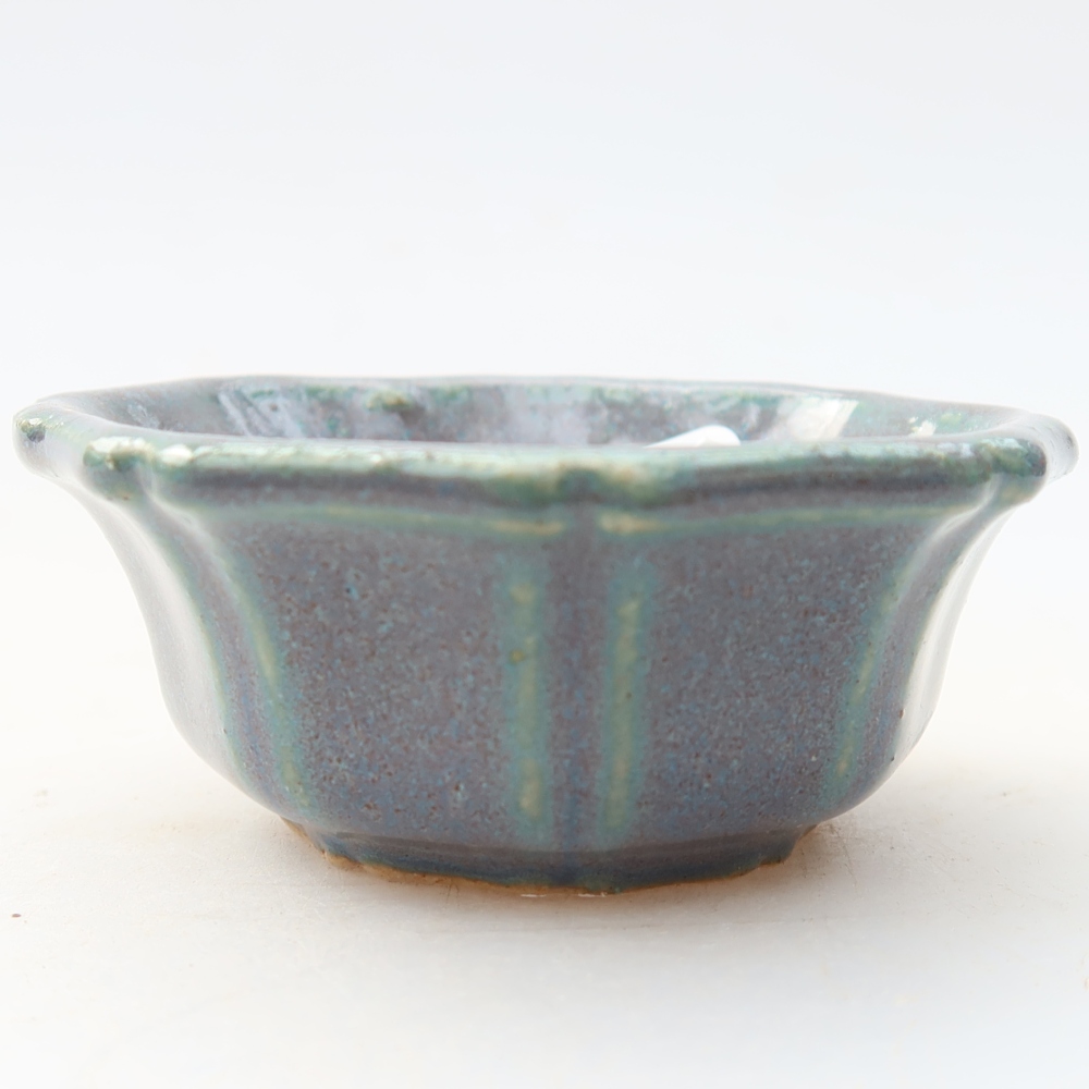 Pot à bonsaï en céramique 6 x 6 x 2,5 cm, couleur grise