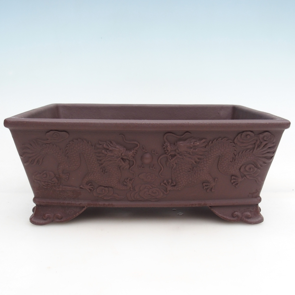 Bol à bonsaï en céramique 27,5 x 20 x 11 cm, brun