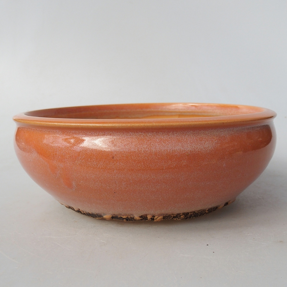 Bol à bonsaï en céramique 18,5 x 18,5 x 6,5 cm, orange