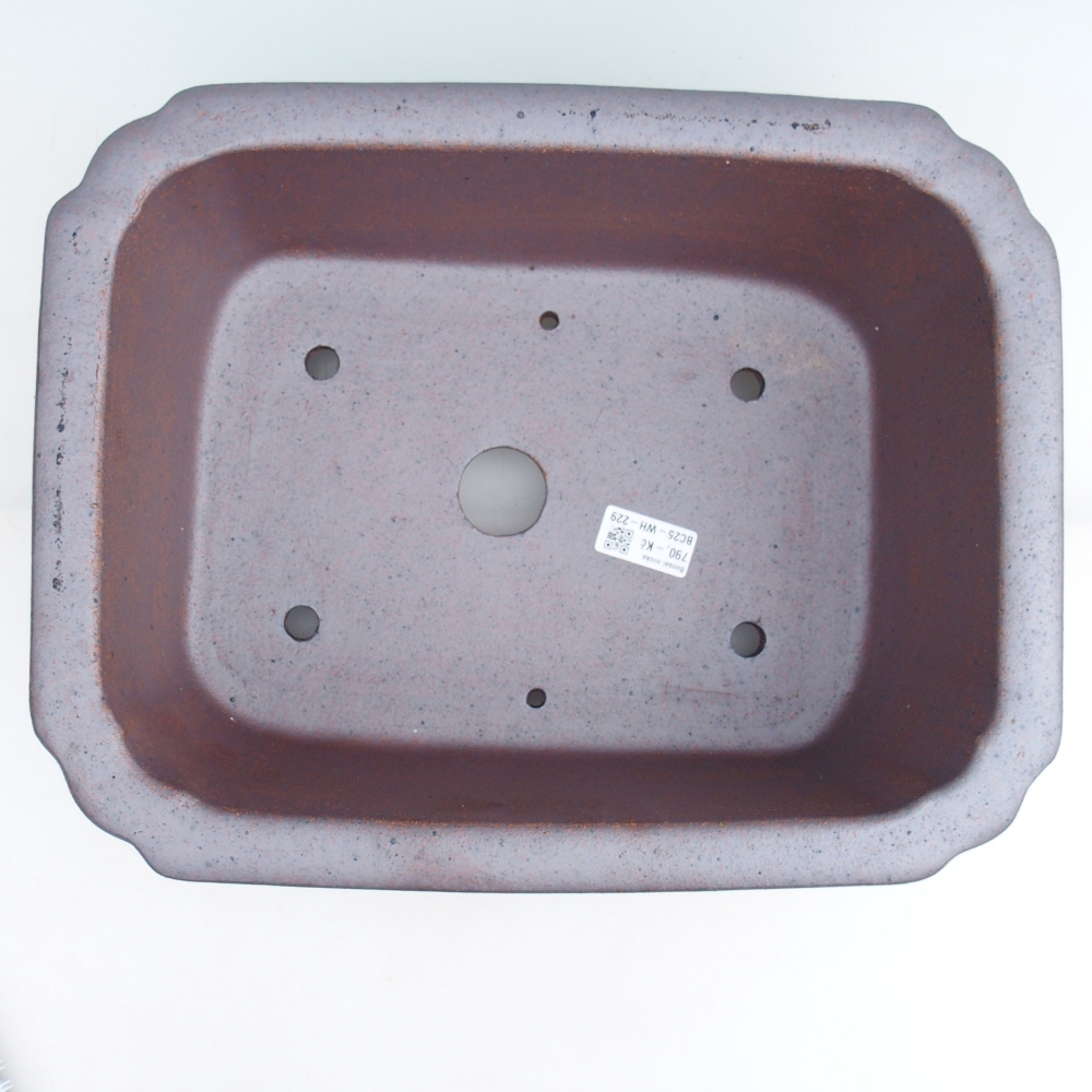 Bol à bonsaï en céramique 36 x 28 x 13 cm, couleur métal