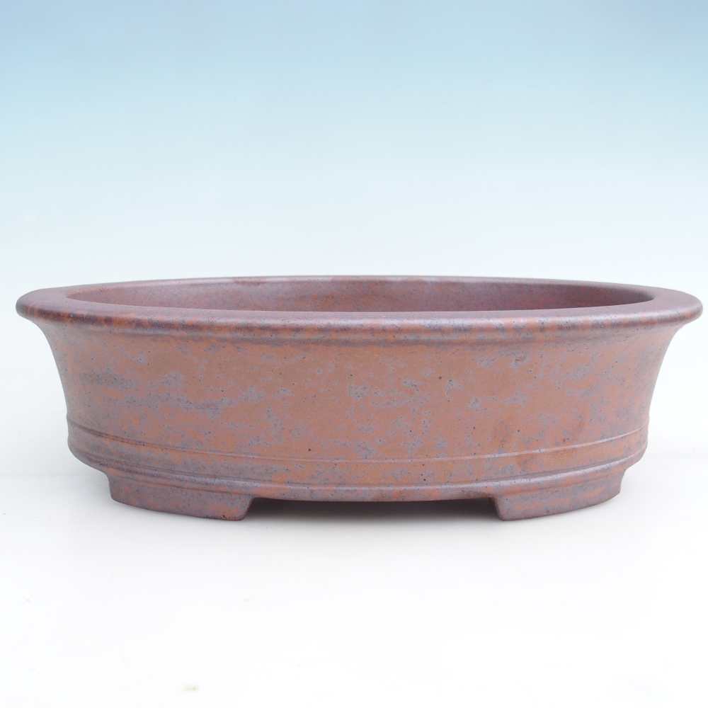 Bol à bonsaï en céramique 36,5 x 28,5 x 9 cm, couleur métal