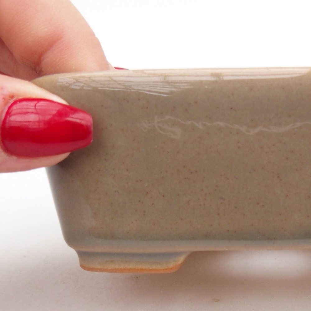 Bol à bonsaï en céramique 10,5 x 8,5 x 4 cm, gris