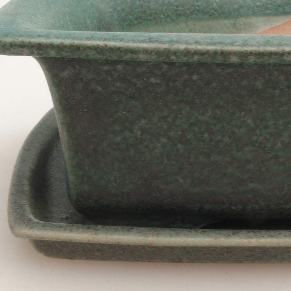 Bol bonsaï + soucoupe H11 - 11,5 x 10 x 4 cm - vert