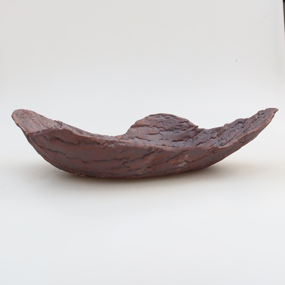 Coquille en céramique  31,5 x 19,5 x 7,5 cm, couleur marron
