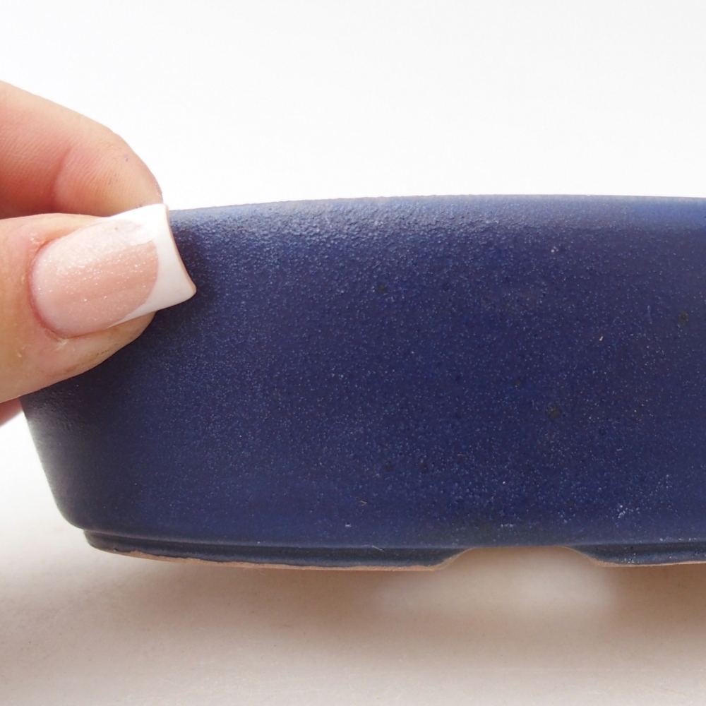 Bol à bonsaï en céramique 15 x 9,5 x 4 cm, couleur bleu