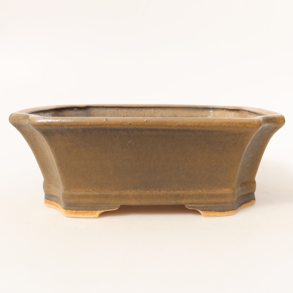 Pot à bonsaï en céramique 18 x 15 x 6 cm, couleur rose