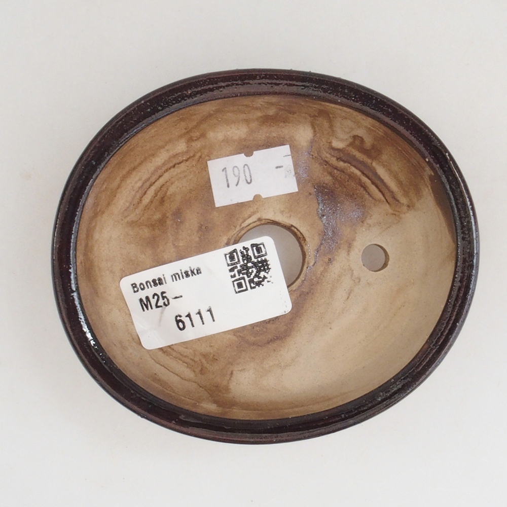 Bol à bonsaï en céramique 10 x 8,5 x 4 cm, brun