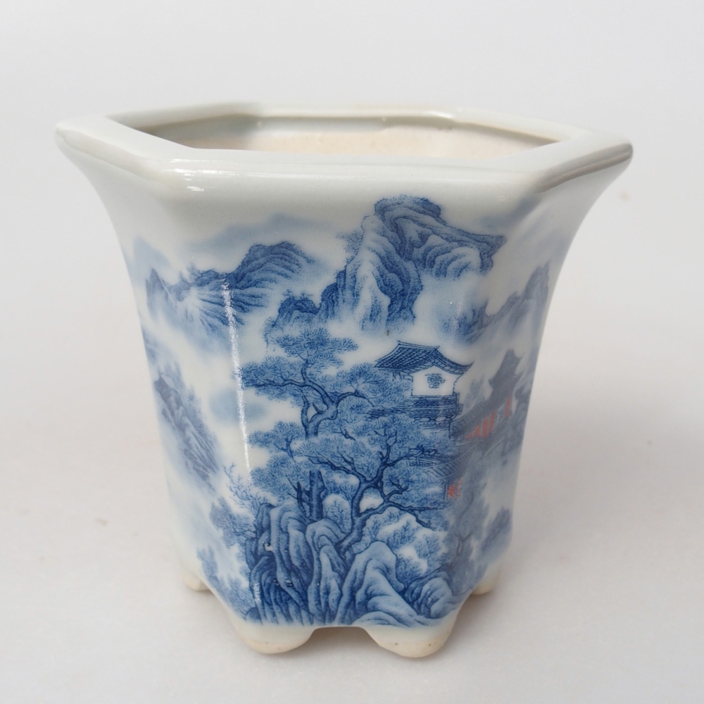 Bol à bonsaï en céramique 10 x 9 x 9 cm, couleur blanc