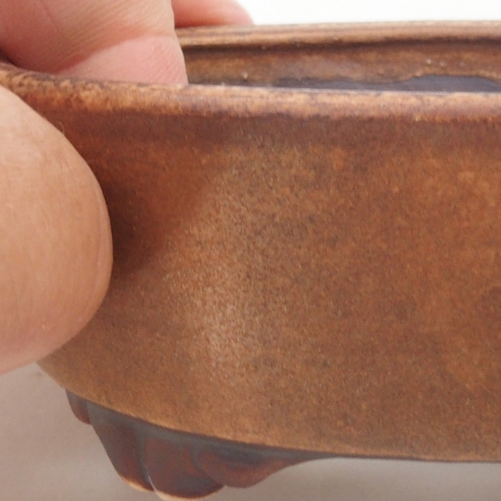 Bol à bonsaï en céramique 10 x 8,5 x 4 cm, brun