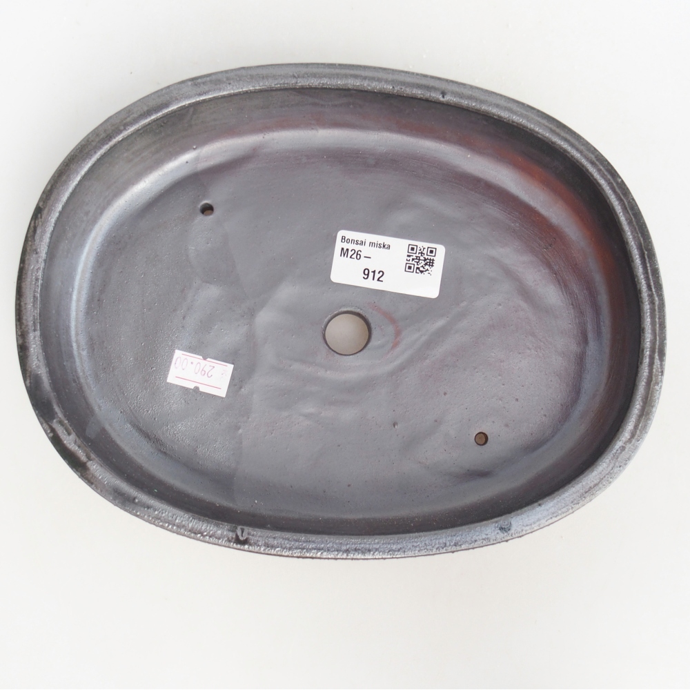 Bol à bonsaï en céramique 22 x 17 x 4 cm, noir