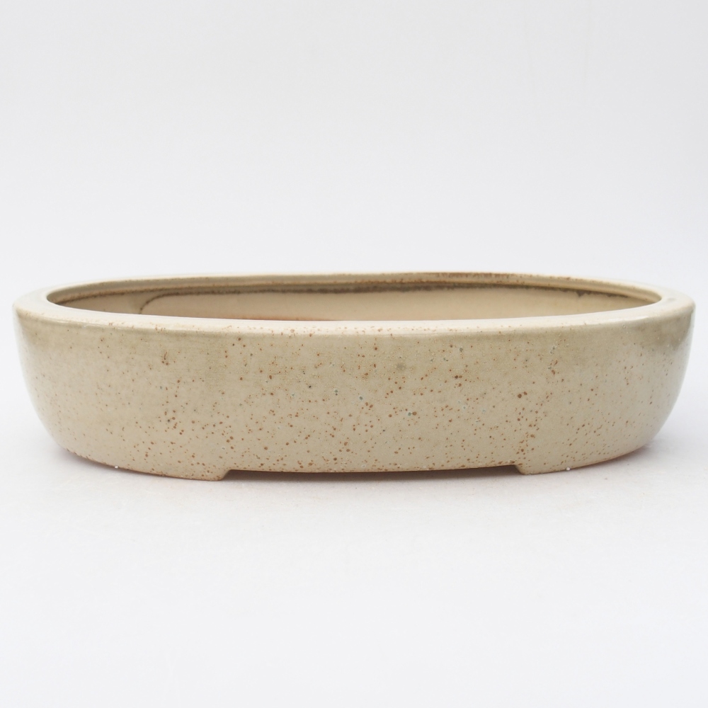 Bol à bonsaï en céramique 27 x 21 x 5,5 cm, couleur beige