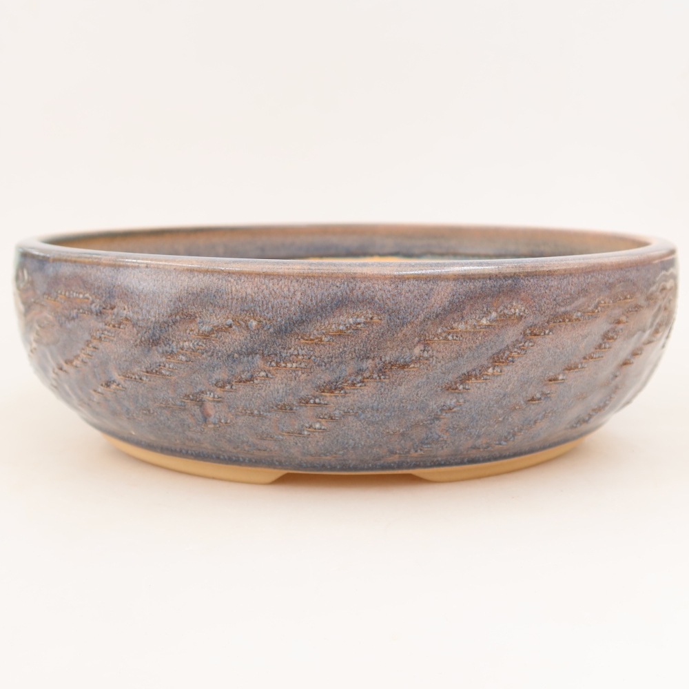 Pot à bonsaï en céramique 31 x 31 x 9 cm, couleur bleue