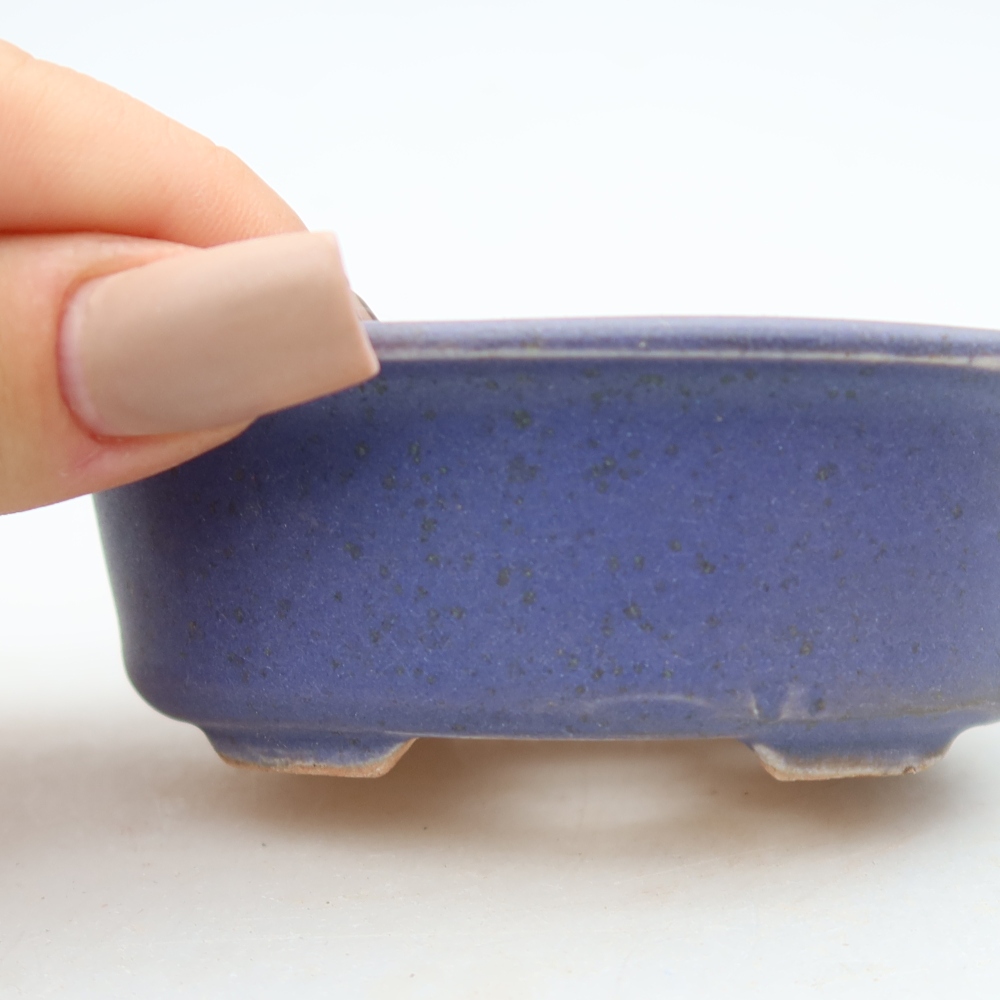 Pot à bonsaï en céramique 9,5 x 6,5 x 3 cm, couleur violette