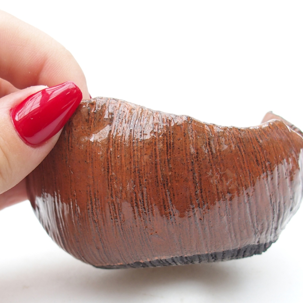 Coquille en céramique 8 x 8 x 5 cm , couleur orange