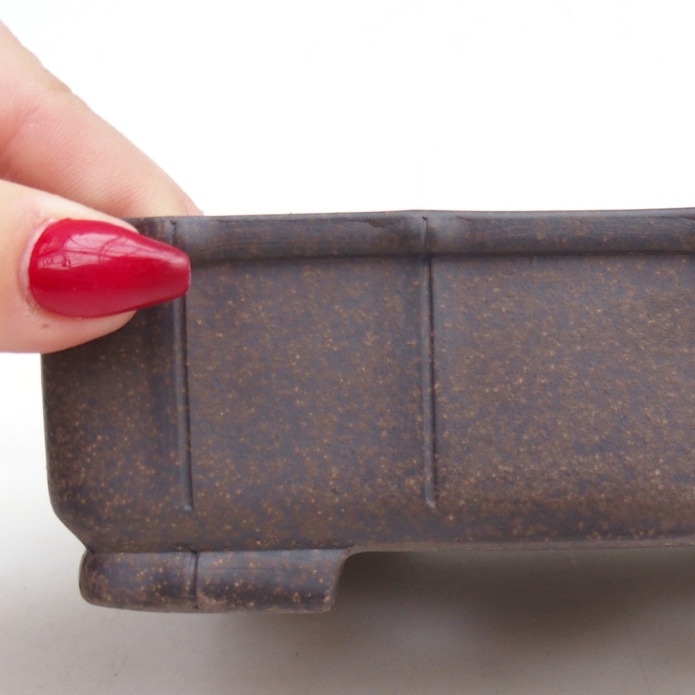 Bol à bonsaï en céramique 15 x 10,5 x 5 cm, couleur ocre brunâtre