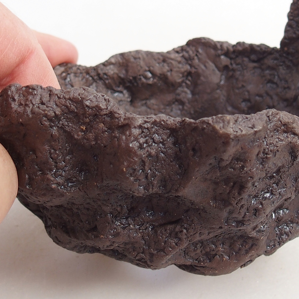 Coquille en céramique 10 x 9 x 7,5 cm , couleur marron