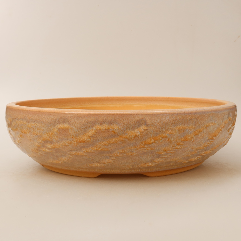 Pot à bonsaï en céramique 31,5 x 31,5 x 7,5 cm, couleur beige