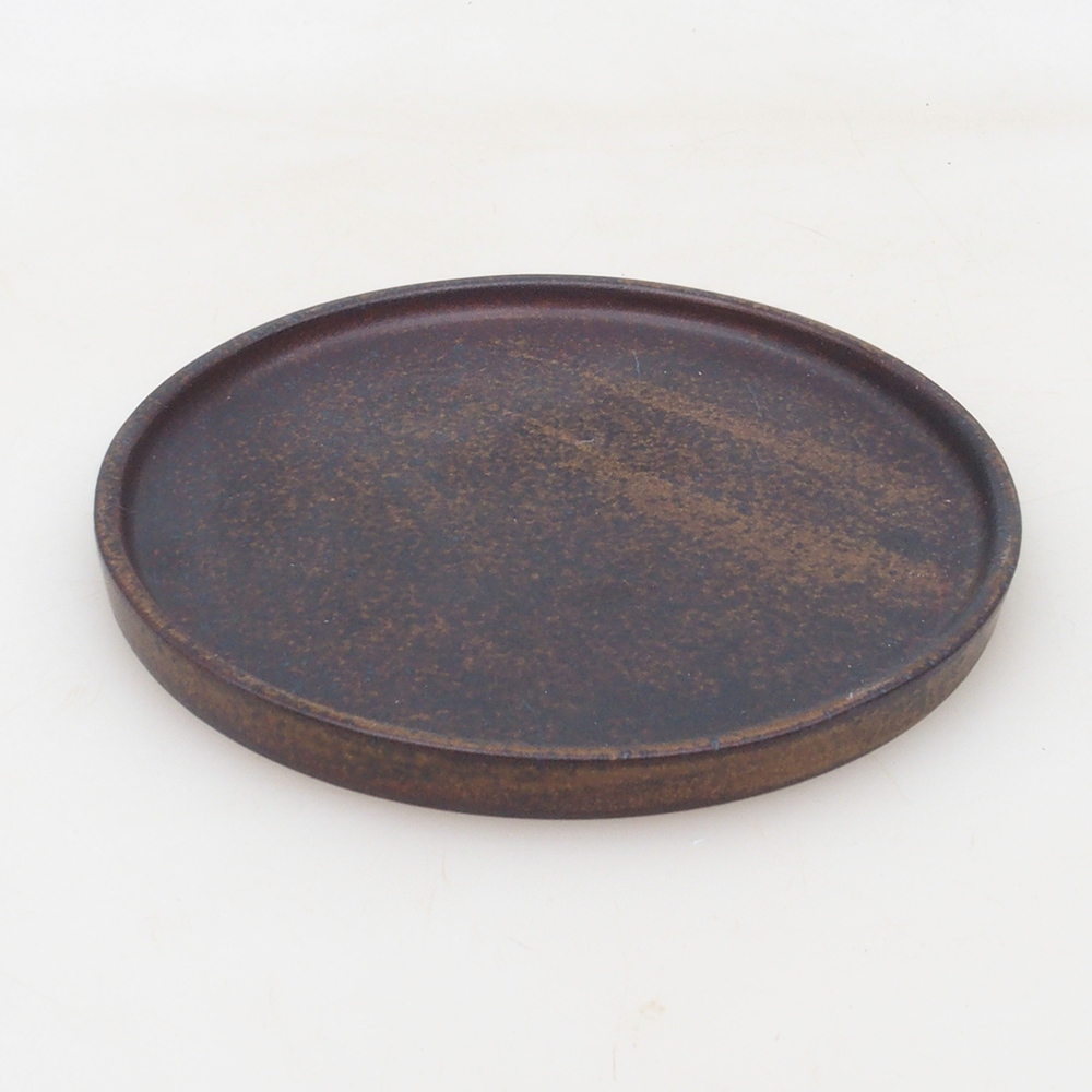 Console ronde pour bonsaïs D6-L - 13,5 x 13,5 x 1 cm - marron