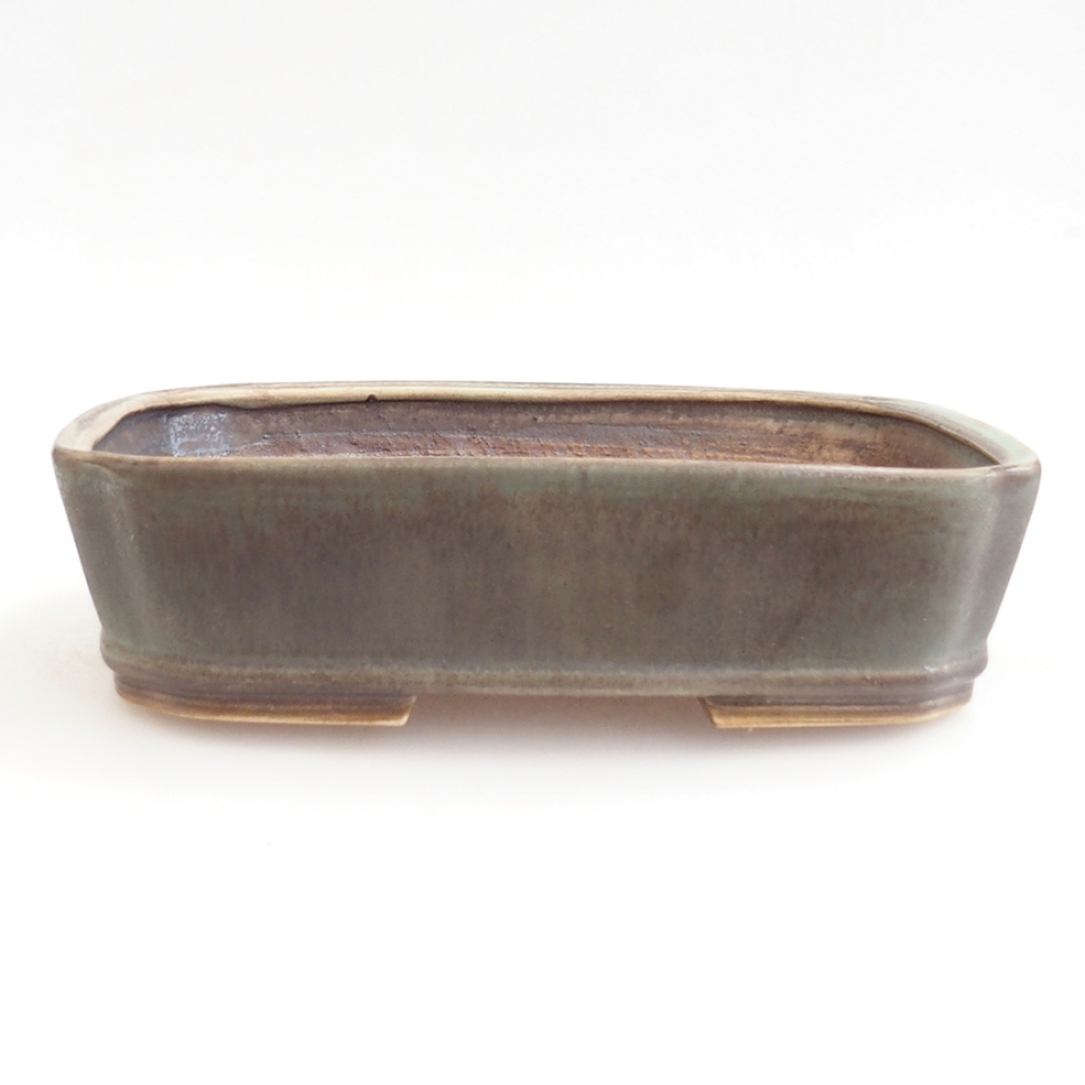 Bol à bonsaï en céramique 24 x 20,5 x 6 cm, vert