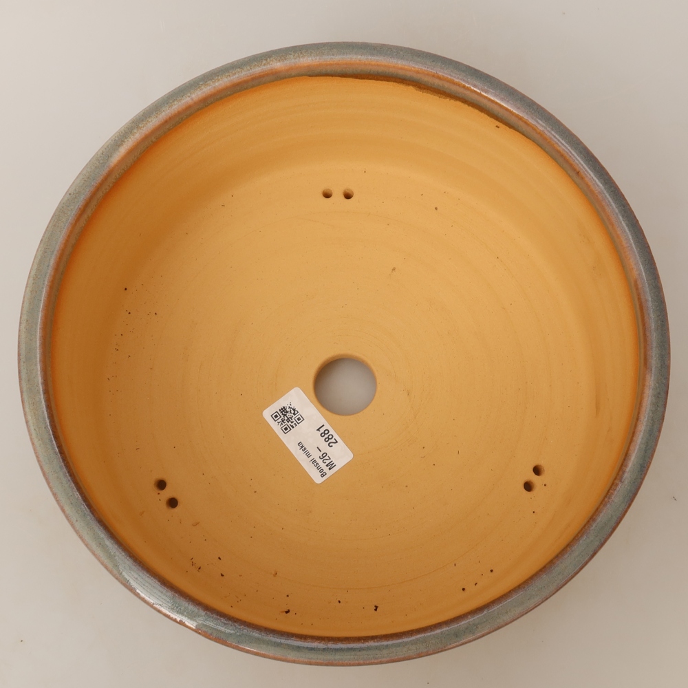 Pot à bonsaï en céramique 25 x 25 x 7,5 cm, couleur verte