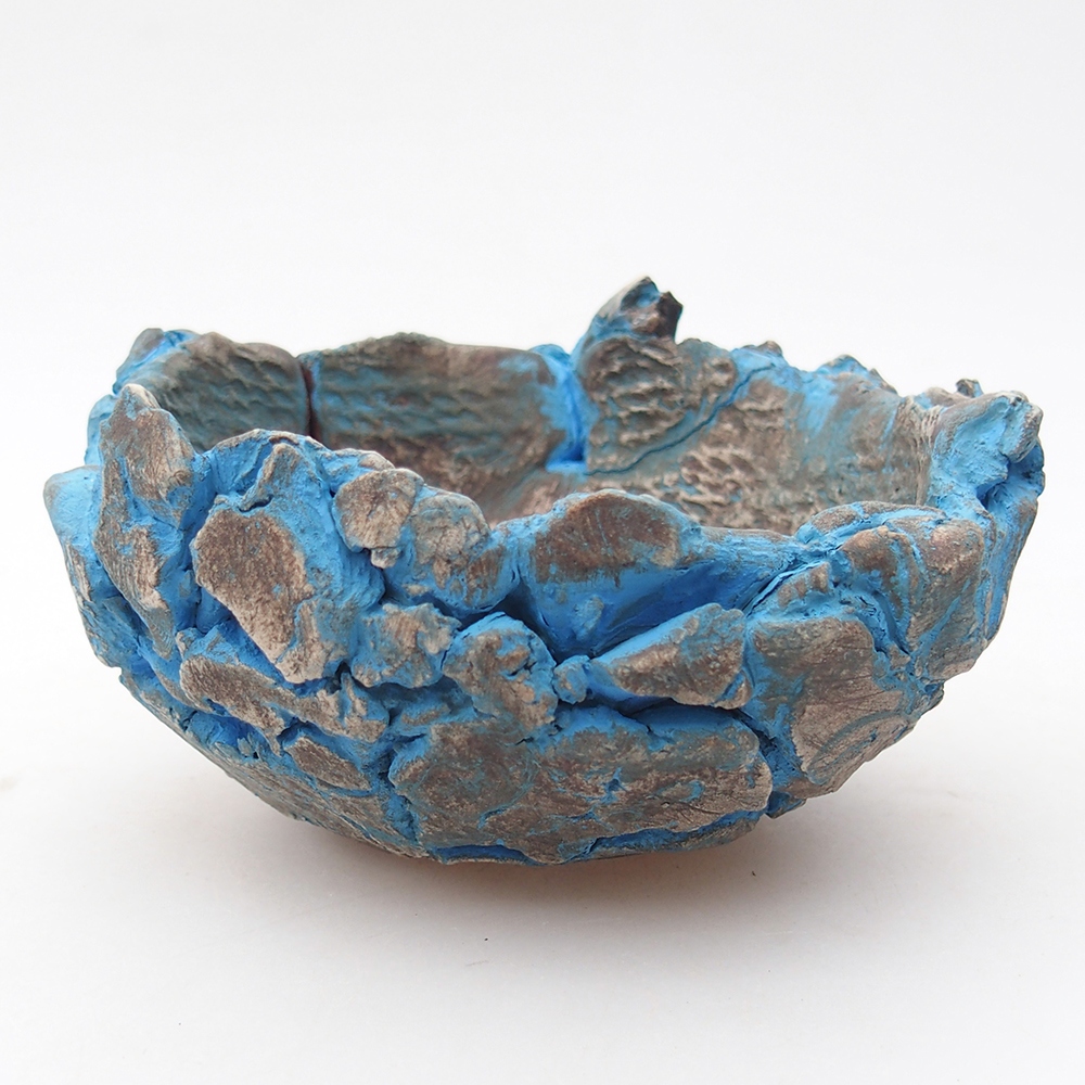 Coquille en céramique 11 x 11 x 7 cm , couleur bleu