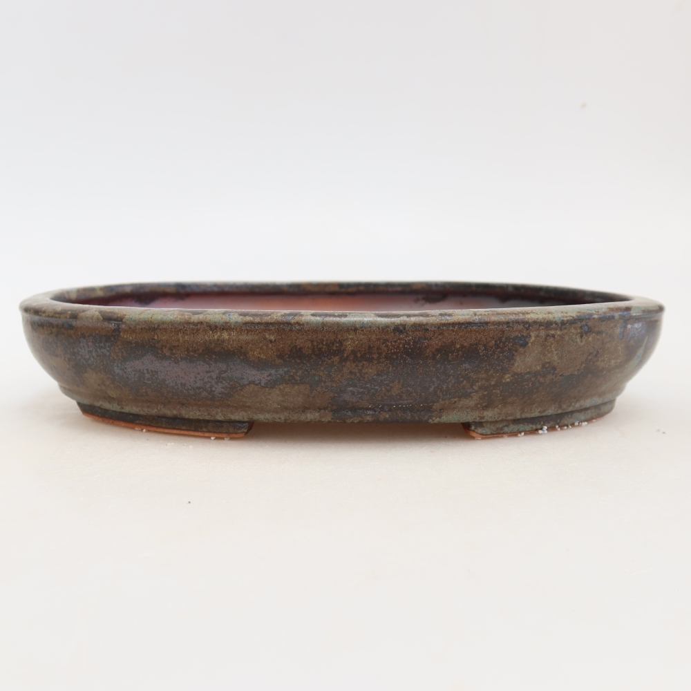 Bol à bonsaï en céramique 24,5 x 20 x 4 cm, brun