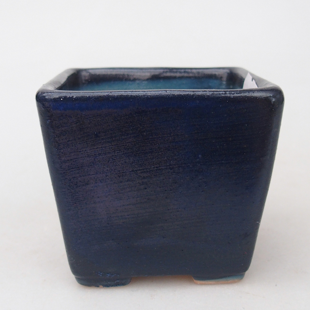 Bol à bonsaï en céramique 7,5 x 7,5 x 7 cm, couleur bleu