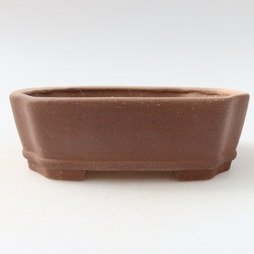 Pot à bonsaï en céramique 13,5 x 11,5 x 4 cm, couleur marron