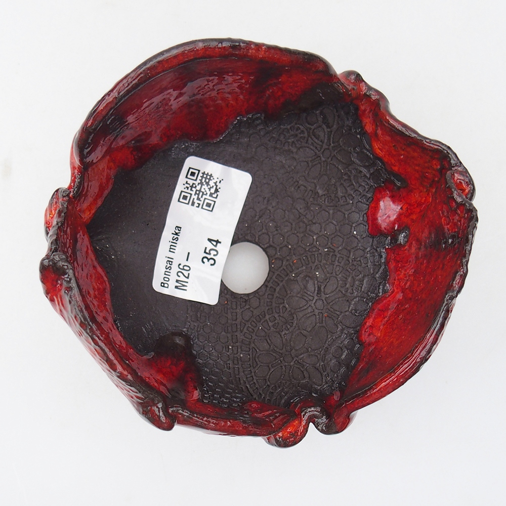 Coquille en céramique 10 x 10 x 7 cm , couleur rouge