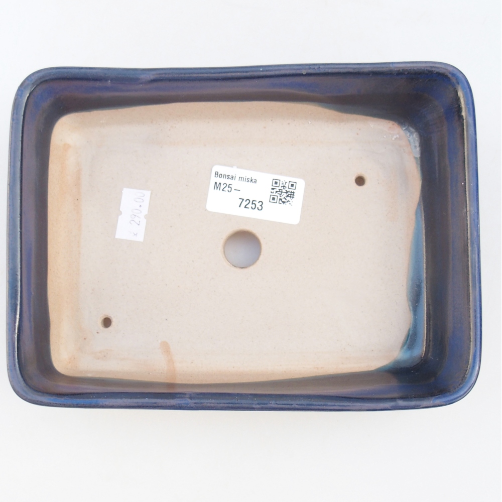 Bol à bonsaï en céramique 18,5 x 13,5 x 3,5 cm, couleur bleu