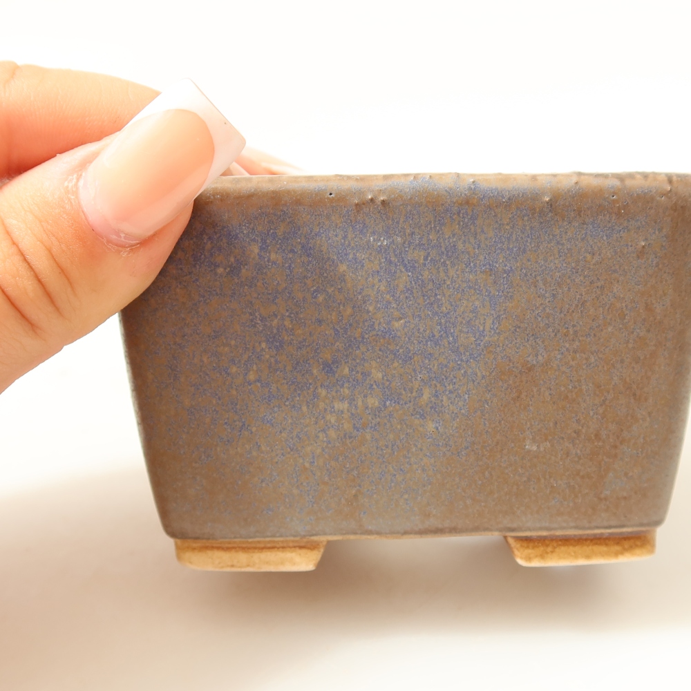 Bol à bonsaï en céramique 8,5 x 8,5 x 5,5 cm, couleur bleu