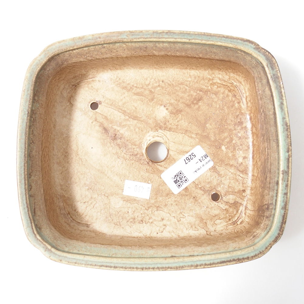 Bol à bonsaï en céramique 19,5 x 16,5 x 6 cm, vert