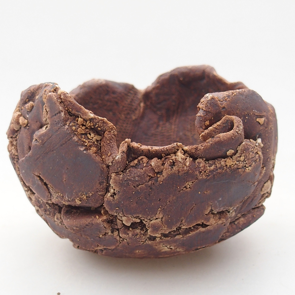 Coquille en céramique 9 x 8,5 x 6,5 cm , couleur marron