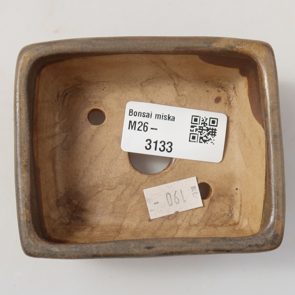 Bol à bonsaï en céramique 9,5 x 7,5 x 3,5 cm, brun