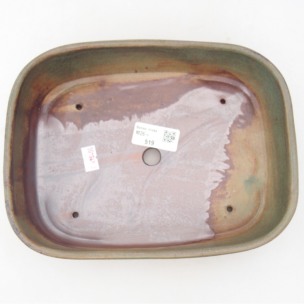 Bol à bonsaï en céramique 22,5 x 17 x 6 cm, vert