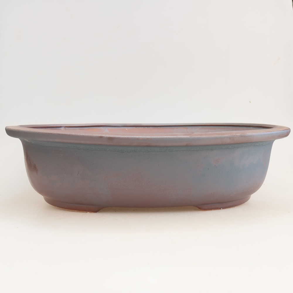 Pot à bonsaï en céramique 36 x 30 x 9 cm, couleur métallique