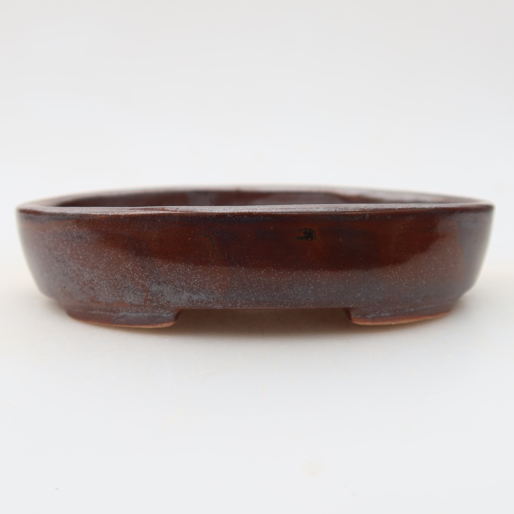 Bol à bonsaï en céramique 12 x 9,5 x 2,5 cm, brun
