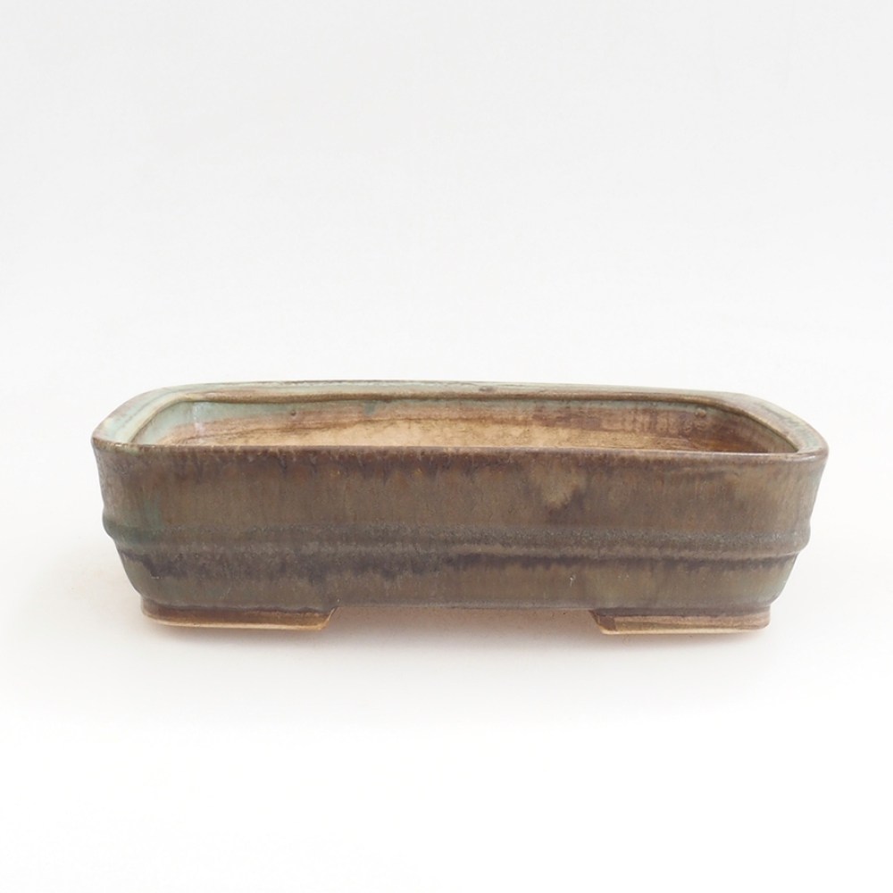 Bol à bonsaï en céramique 21,5 x 17,5 x 5,5 cm, vert