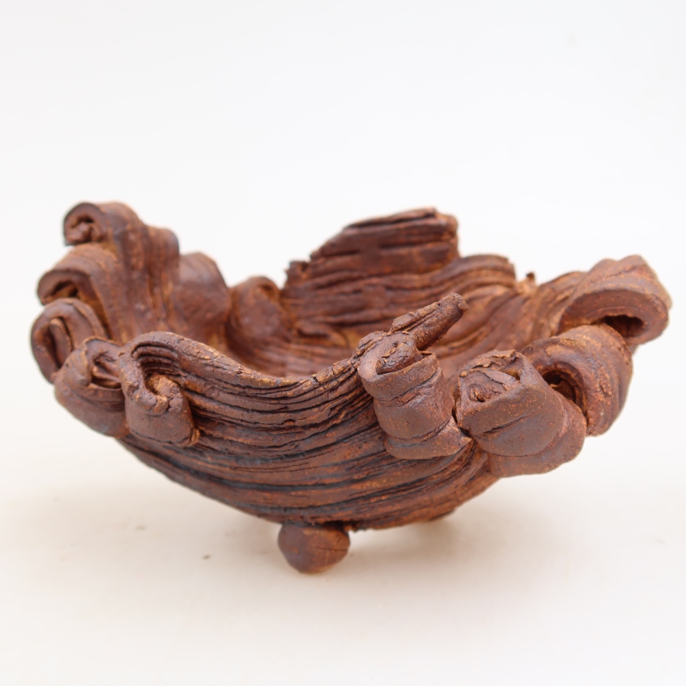 Coquille en céramique  11,5 x 8,5 x 6,5 cm, couleur marron