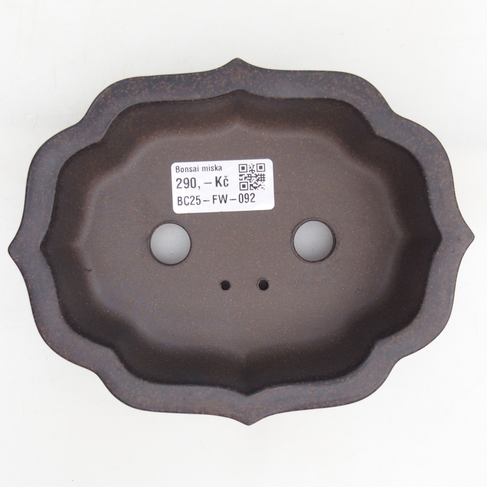 Bol à bonsaï en céramique 16,5 x 13 x 4 cm, couleur ocre brunâtre