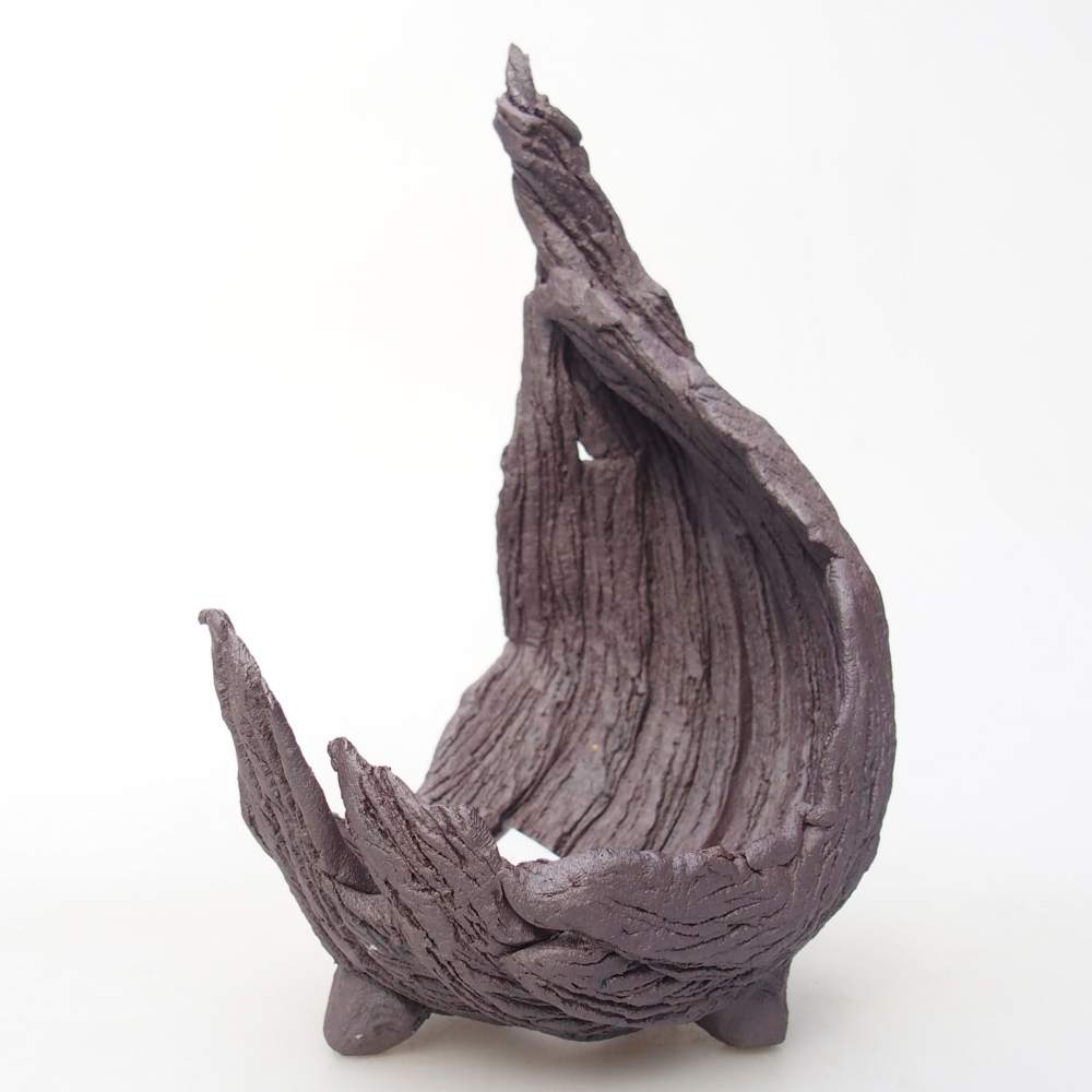 Coquille en céramique 10 x 8 x 14,5 cm , couleur métallique