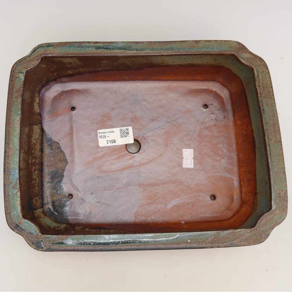 Pot à bonsaï en céramique 27,5 x 21,5 x 7 cm, couleur marron